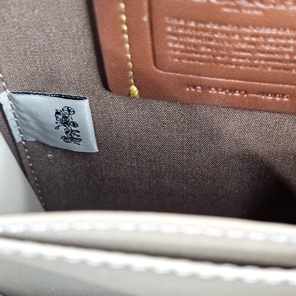 Coach Beige Signature Crossbody Bag with Gold Chain - Picture 12 of 12